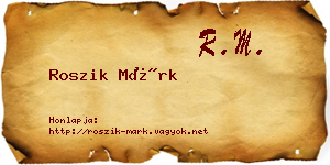 Roszik Márk névjegykártya