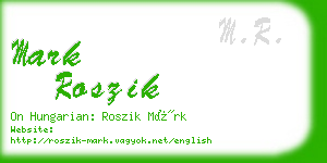 mark roszik business card